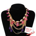 Colorful Crystal Stone Tassel Design Jewelry Necklace Gifts